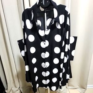 Button Front Batwing Sleeve Shirt